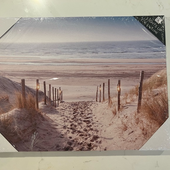 NWT LED light up Beach Wall Canvas Indoor/Outdoor Use - Picture 2 of 8